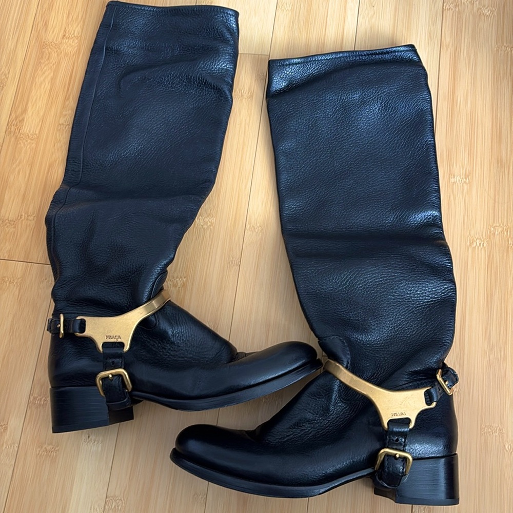 PRADA riding black boots